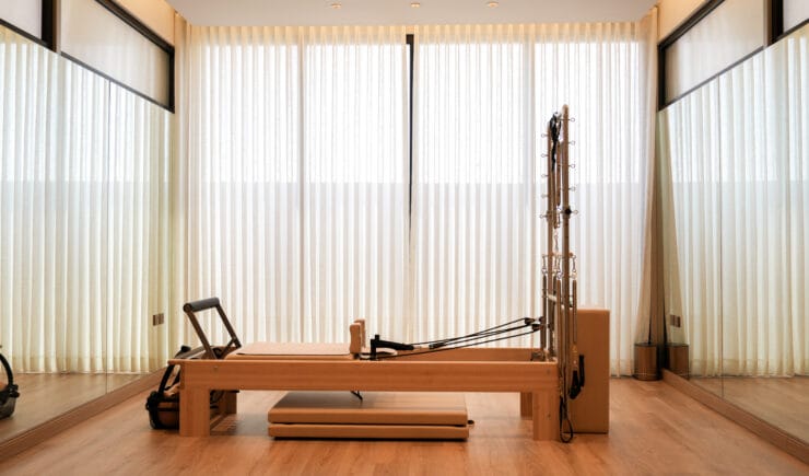 Studio 83 pilates reformer room natural light interior Riyadh - Meraki Design Build