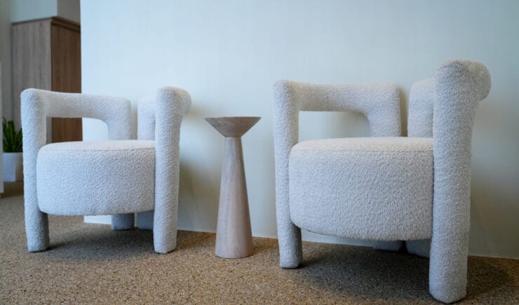 Luxury wellness waiting area seating interior design Riyadh - Meraki Design Build