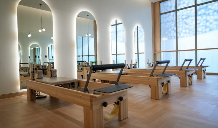 Boutique pilates studio reformer room arched design Riyadh - Meraki Design Build