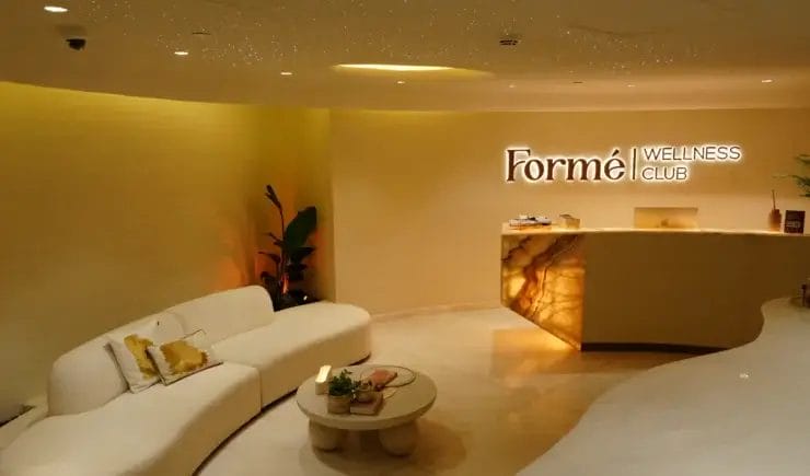 Formé Wellness Club reception interior design Riyadh - Meraki Design Build