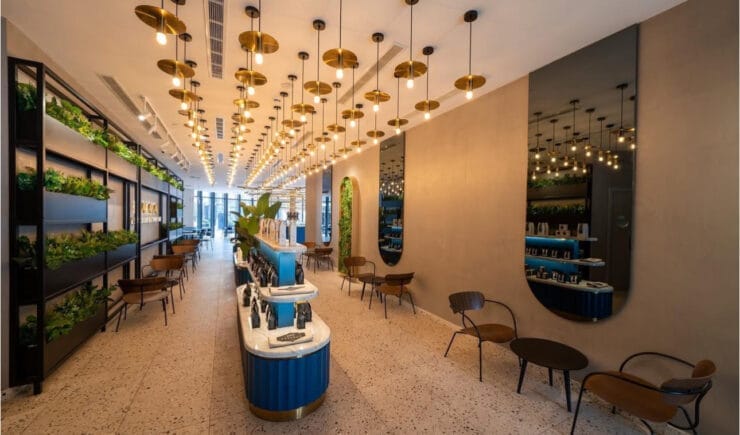 Bafarat restaurant entrance corridor interior design Riyadh - Meraki Design Build